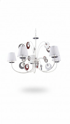 Luxuriéise 4x Luuchten Lüster Plafongsliicht Art déco Wäiss Nei