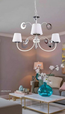 Luxuréis 3x Luuchten Krounluucht Deckenluucht Art déco Wäiss Nei