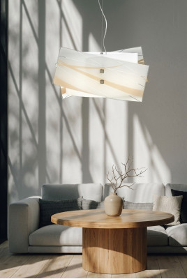 Stylvoll Plafongsluucht Modern wäisse Pendelkronleuchter mat 2x Luuchten
