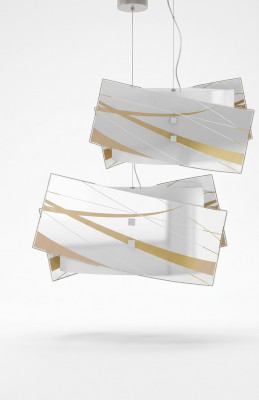 Stylvoll Plafongsluucht Modern wäisse Pendelkronleuchter mat 2x Luuchten