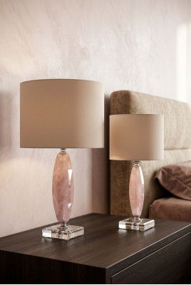 Klassesch Beige Kristall Dëschlampe Lüster Schreifdëschlampe Büro Lampe