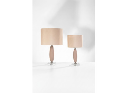 Dëschlampe beige Kristall Luuchter klassesch Dëschschiermliicht nei