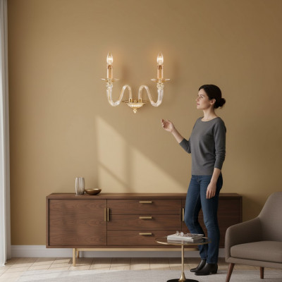 Wandluucht Liichtkroun Walluucht Lüster Wand Lampen Kristalllampe