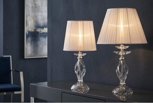 Designer Kristall Wäiss Stäilamp Kräizluchter Antik Stil Dëscht Lamp.