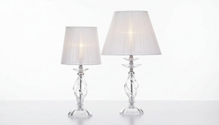 Designer Kristall Wäiss Stäilamp Kräizluchter Antik Stil Dëscht Lamp.