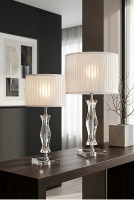 Klassesch wäiss Dëschlampe Schreifdësch Lampe Kristall Beliichtung