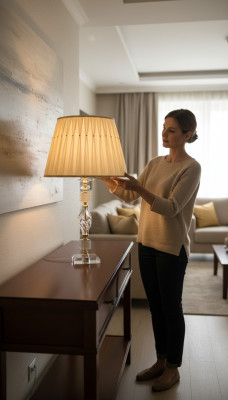 Luxuriéische Luucht Dëschlamp stilvoll Beige Dëschlamp Dësch Kristall nei