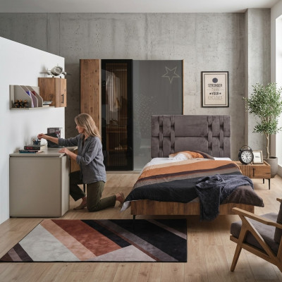 Schlofkummer Miwwelen Jugendzëmmer Kannerzëmmer Bett Kleederschaf 4tlg.