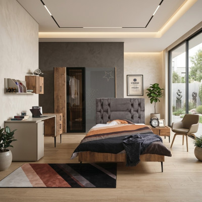 Schlofkummer Miwwelen Jugendzëmmer Kannerzëmmer Bett Kleederschaf 4tlg.