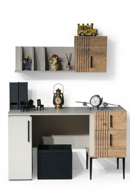 Stilvoll Bürosmiwwel Komplett Set Regal Schreifdësch Holz Top-Qualitéit nei
