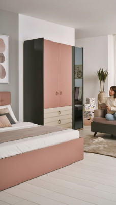 Moderne Kleederschaf Luxus Schaf Holz Schief Glas Schlofzëmmer nei