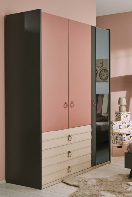 Moderne Kleederschaf Luxus Schaf Holz Schief Glas Schlofzëmmer nei