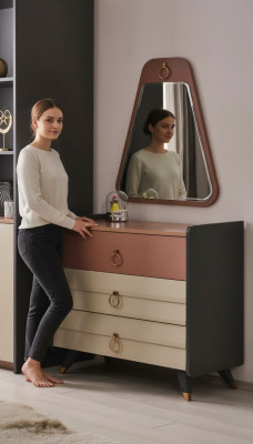 Kommode mat Spigel Setra Modern Kommode Luxus Design Schlofzëmmer nei