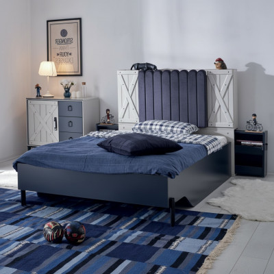Modern Stil Bett Holzbiedermébel Luxus Design Schlofzëmmer Miwwelen Holzbetter