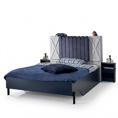 Modern Stil Bett Holzbiedermébel Luxus Design Schlofzëmmer Miwwelen Holzbetter