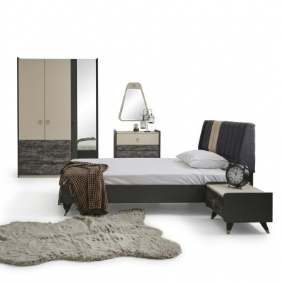 Luxuriéis stilvoll Schlofkummer Modern Ariichtung Bett 5tlg. Sets