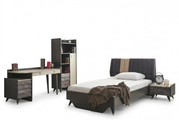 Schlofzëmmer Set Luxuryéis stillvoll Schlofzëmmer Set Bett Bicherregal
