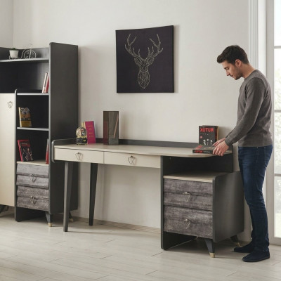 Modern luxuriéise gro Holzdësch Schlofzëmmer Miwwelen Stilvoll Neit