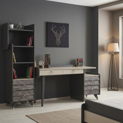 Modern luxuriéise gro Holzdësch Schlofzëmmer Miwwelen Stilvoll Neit