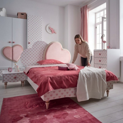 Modern Better Kannerbett Kannerzëmmer Bett Kannerbett Miwwelen Holz Wäiss Nei