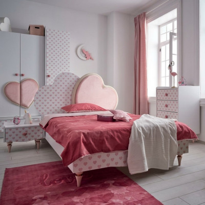 Modern Better Kannerbett Kannerzëmmer Bett Kannerbett Miwwelen Holz Wäiss Nei