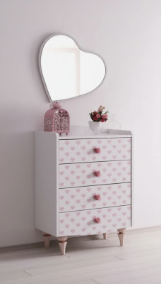 Kommode Spigel Holz Set Modern Design Miwwelen nei Grupp Wäiss Luxus 2tlg
