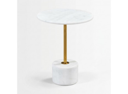 luxuriéis Couchdësch Dëscher Ronn modern Marmor Wäiss Niewendësch nei