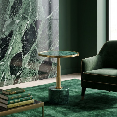 Marmor stilvolle gréng Niewendësch nei luxuriéis modern Couchtisch nei