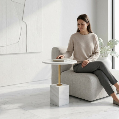 Niewentisch Marmor Kaffisdësch Design Dësch Wunnzëmmertisch Dëscher nei