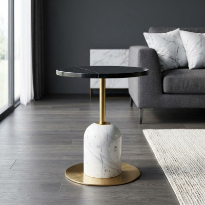 Säitentësch luxuriéise Marmor Modern Diwantësch Kaffisdësch Wunnzëmmer