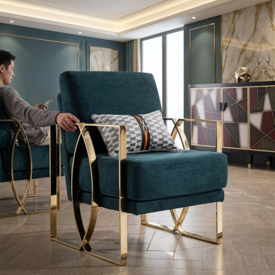 Luxuriéis Still Modern Design Gréng Relax Sessel Sëtz Luxus Waarderaum Nei