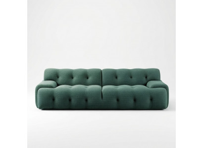 Exklusivt luxuriéise 3-Sëtzer-Sofa Stoffset modern Textilmöbel Gréng Faarf