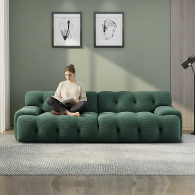 Design Sofa 2 Sëtzer Relax Sofas Club Textil Polster Couch Stoft Couchen
