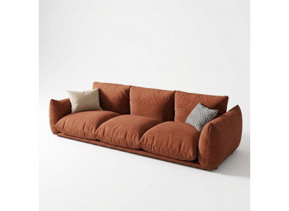 Canapé 3 Sëtzer Textil Holz Modern Braun Canapé Polster Sofa Luxus Nei Canapé
