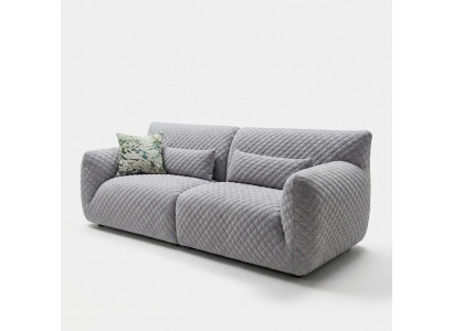 Wunnzëmmer Sofa 3 Sëtzer Grau Polster Sofas Design Holz Textil nei Modern