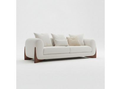 Sofa 3 Sëtz Plaz wäiss héichwäerteg Polstersofa Design Textil nei modern