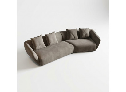 Exklusivt luxuriéist 4-Sëtzer-Sofa Stoffsëtz modern Textilmöbel Gro Faarf