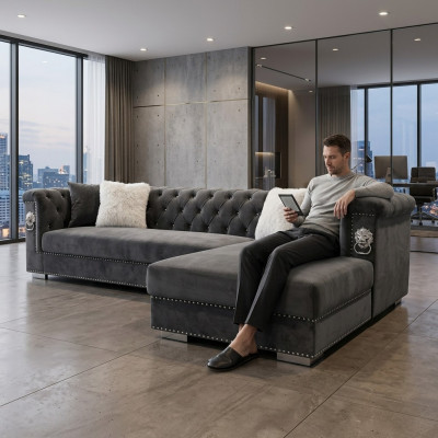 Ecksofa Canapé Sofa Eckgarnitur Design Sofaen Wunnlandschaft Gro Stoff