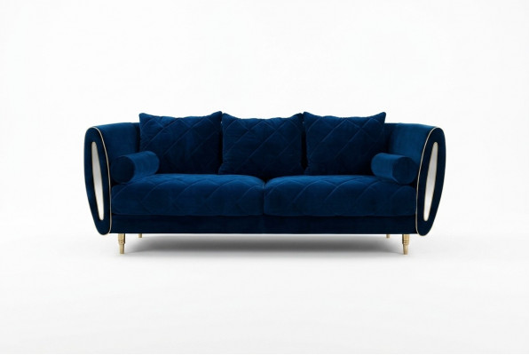 Design Blo 3-Sëtzer Relax Sofas Sofa Textil Polster Couch Stoff Couchen