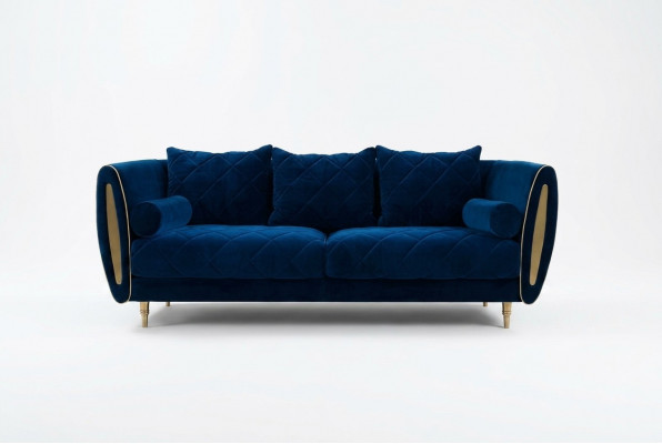 Design Blo 2-Sëtz Relax Sofa Sofa Textil Polster Canapé Stoff Couchen