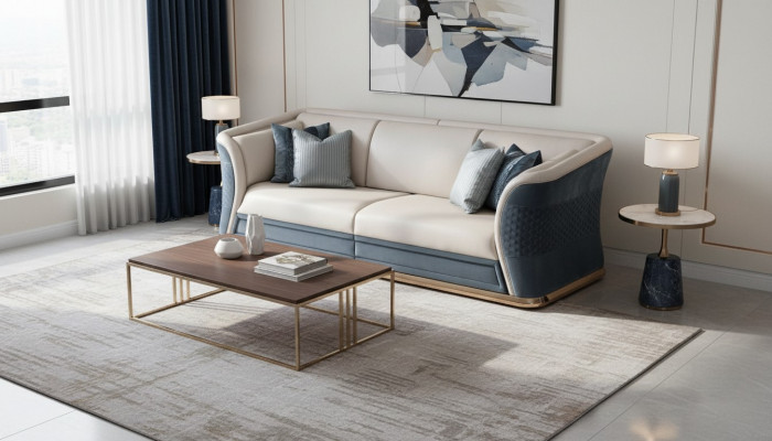 Kënschtläder Sofa-Wunnlandschaft Garnitur Design Modern Sofas Sofa 2 Sëtzer