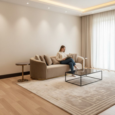 Sofa 3-Sëtzer Sofas Sëtzen Modern Sofa Luxus Stoff Wunnzëmmer Dräisëtzer