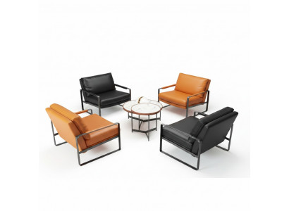 stilvoll 4x Sëtzpolster Sëtzer Modernen Design Ledersëtz Lounge Luxus