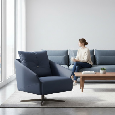 Sesselfauteuil Wunnzëmmer blo Modernen Design Luxus Sëtzmiwwel Relax Club nei