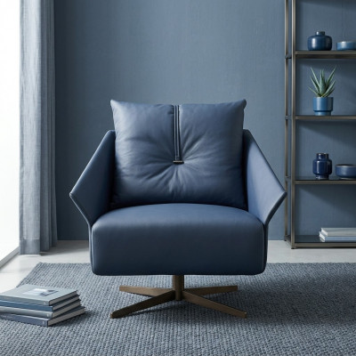 Sesselfauteuil Wunnzëmmer blo Modernen Design Luxus Sëtzmiwwel Relax Club nei
