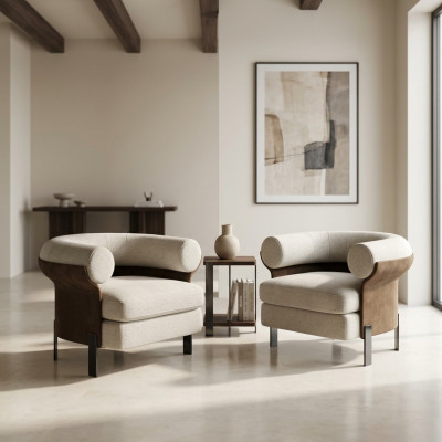 Luxuriéis Still Modern Still Telévisionscouch 1-Sëtz Sofa Textil Stoff