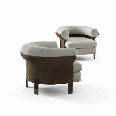 Luxuriéis Still Modern Still Telévisionscouch 1-Sëtz Sofa Textil Stoff
