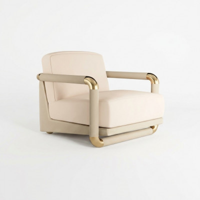 Stylvoll Sesselen Beige Sesselen Fernseh Canapé 1 Sëtz Sofa Textil Stoff