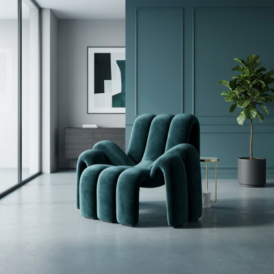 Stilvoll Sëtz gréng Canapé 1 Sëtz modern luxuriéis Sëtz Stoffer nei
