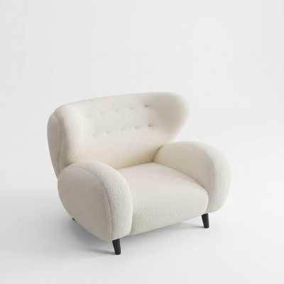 Stylvoll modern Fautteuil Wäiss Fautteuil Fernsee Couch 1 Sëtz Sofa Stoff